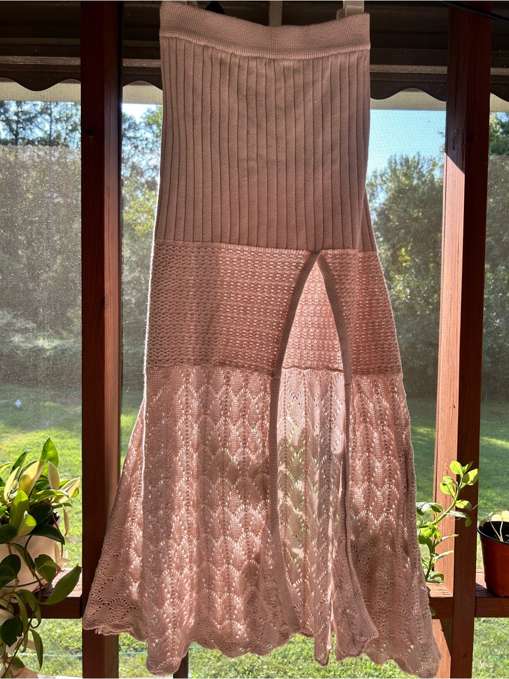 Free people bari column knit maxi skirt XL